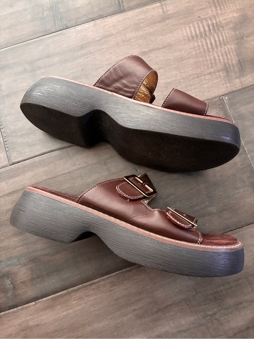 Alegria Iza Platform Slide Sandals in Chocolate Brown - EU Size 39 (US 9) - Picture 6 of 10